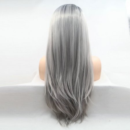 Grey Silky Straight Lace Front Wig