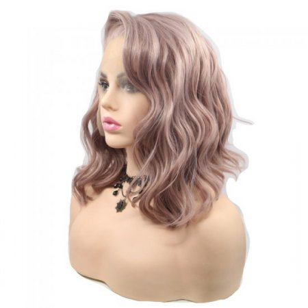 Pink Short Natural Wave Synthetic Wig