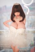 WM 148CM cute japanese girl Alina in white dress